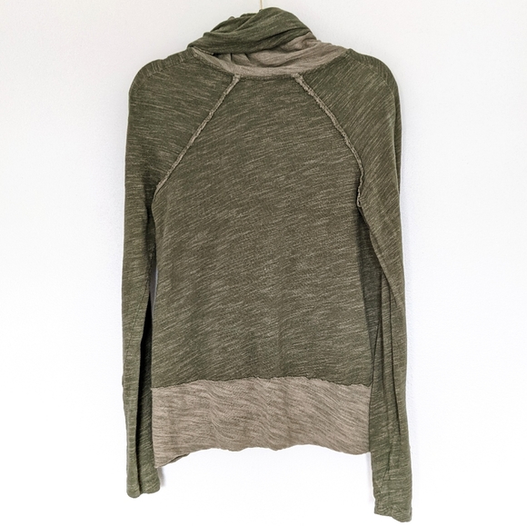 Free People Beach Cocoon Top One Body Funnel Neck Top Rolled Hem  Green - Picture 5 of 16